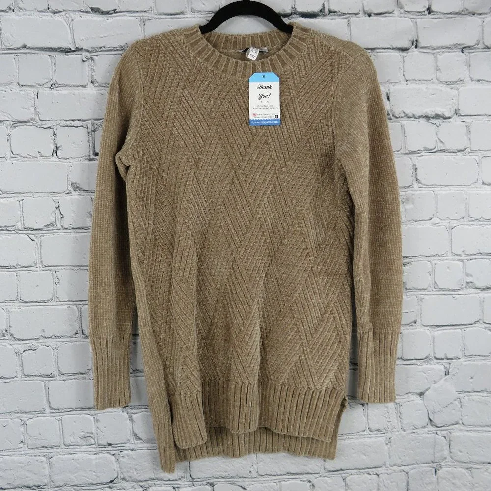 Women's Chenille Scoop Neck Long Sleeve Sweater - Picture 2 of 4